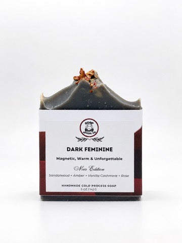 Rose, Sandalwood, Amber and Vanilla Bar Soap- Dark Feminine Noir