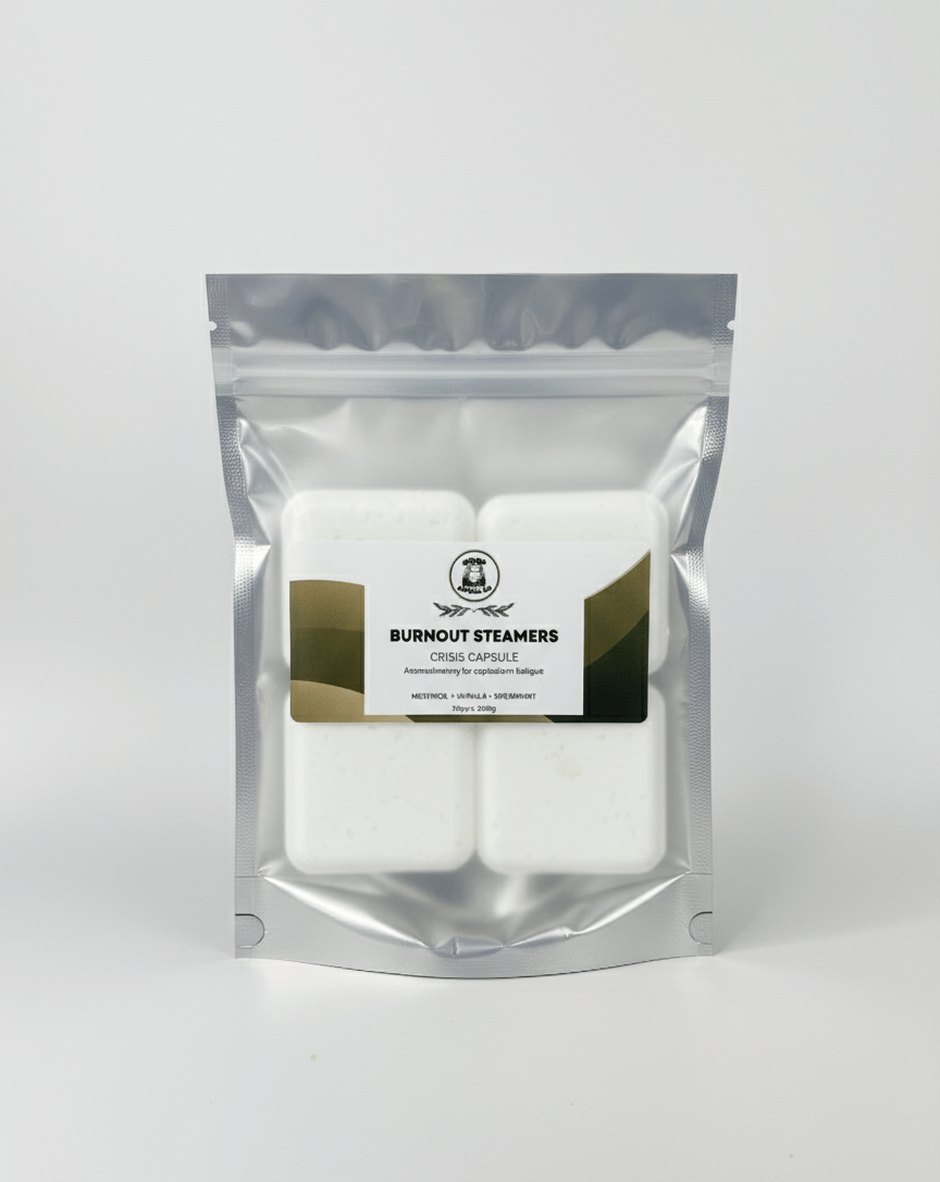 Pack of burnout shower steamers on a white background